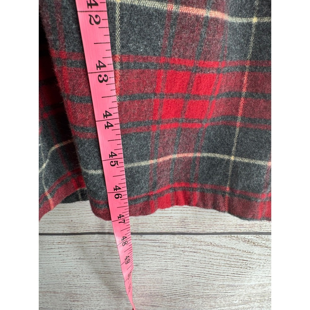 L.L. Bean Flannel Robe Men Large Tall Red Plaid Cotton Belted Loungewear - Picture 8 of 9